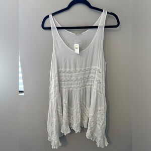 Free People Intimately Lace Polka Dot FLOWY Tank NWT